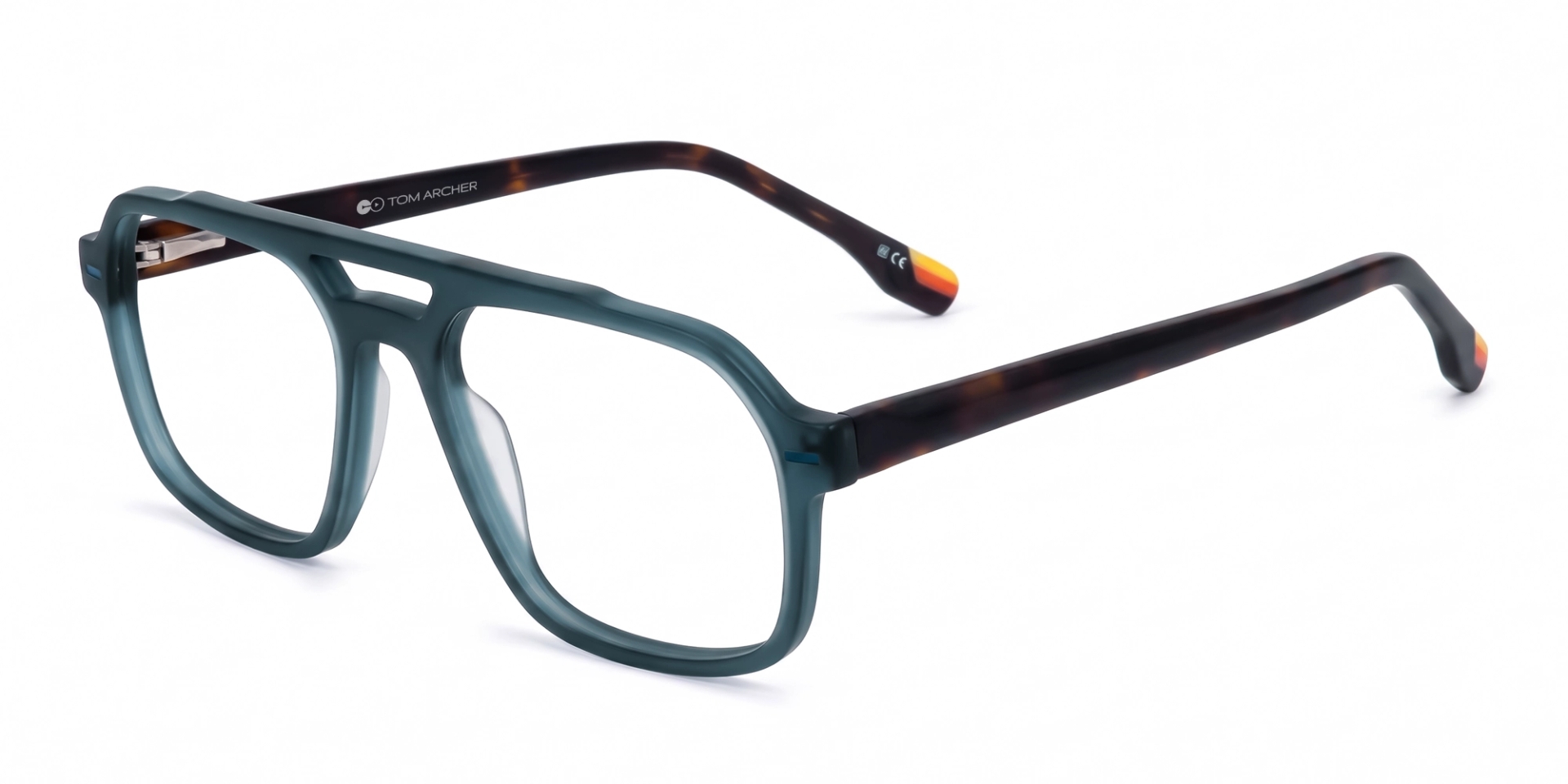 Translucent Grey Pilot Fullrim Double Bridge Glasses